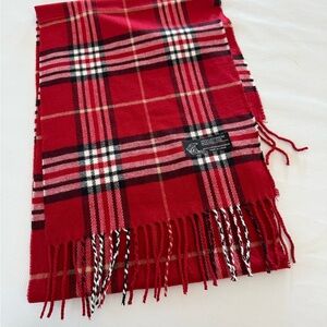 Cashmere Blend Red Plaid Women's Scarf